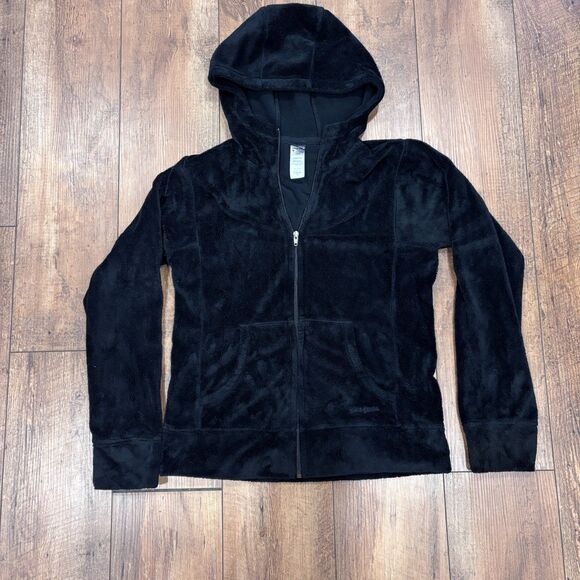 Patagonia Plush Synchilla Hoody Womens M Black Full Zip Fleece Jacket 20954 - Picture 2 of 6